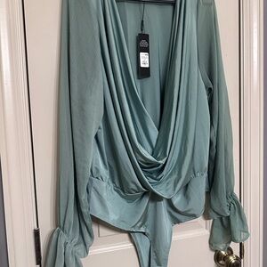 Fashion Nova Draped Bodysuit